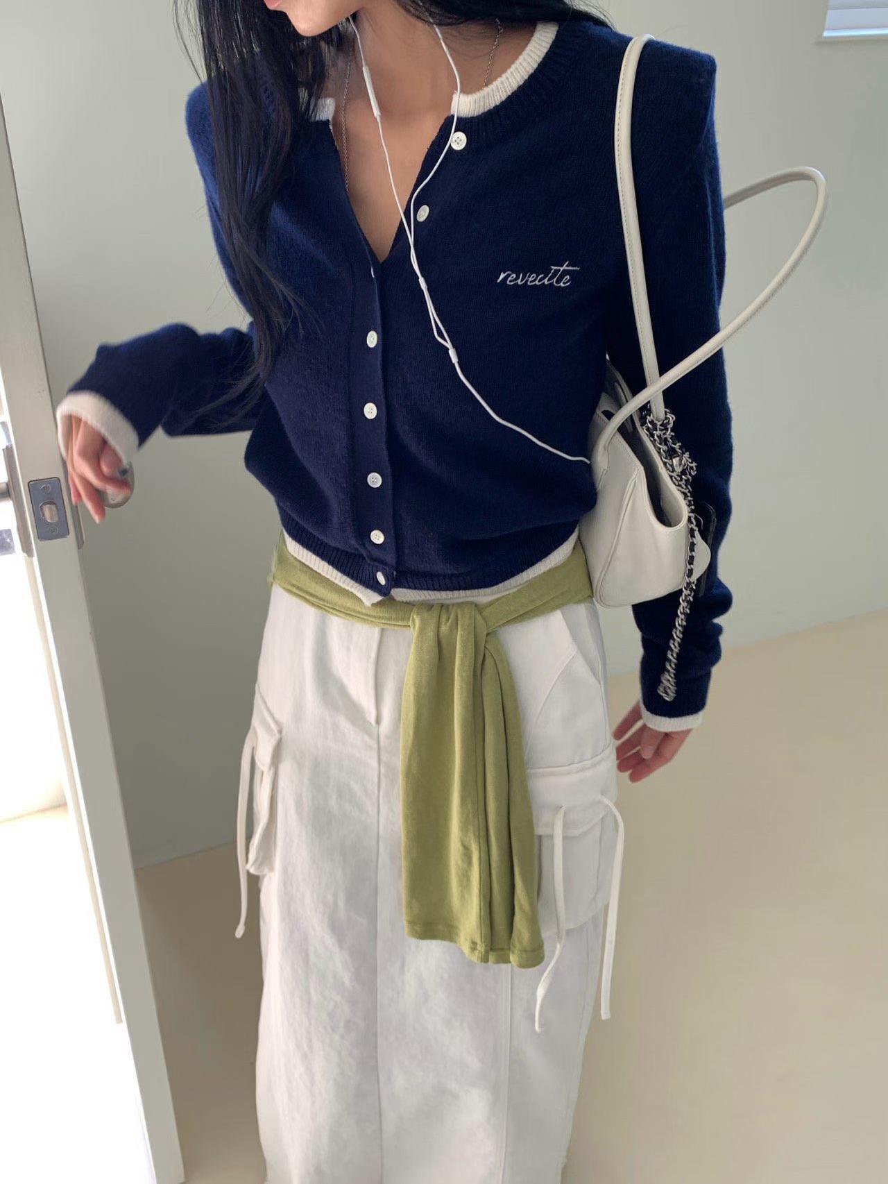 立體後拆衩工作長裙